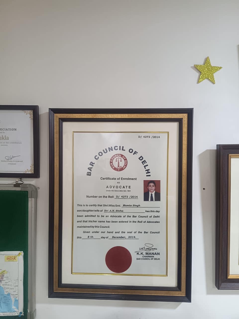 Bar Council Delhi Certificate